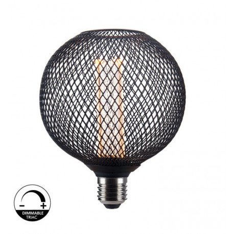 ledlamp 4W E27 G125 dimbaar modern metal zwart