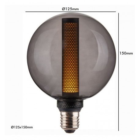 Ledlamp E27 G125 4W rookglas zacht voor decoratie