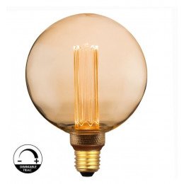 Ledlamp amber 4W E27 G125 dimbaar (TRIAC) voor decoratie