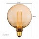Ledlamp amber 4W E27 G125 dimbaar (TRIAC) voor decoratie