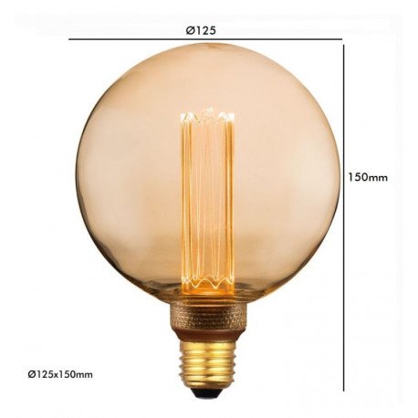 Ledlamp amber 4W E27 G125 dimbaar (TRIAC) voor decoratie