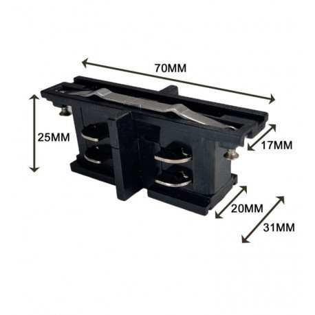 Rechte I-connector voor driefase rail