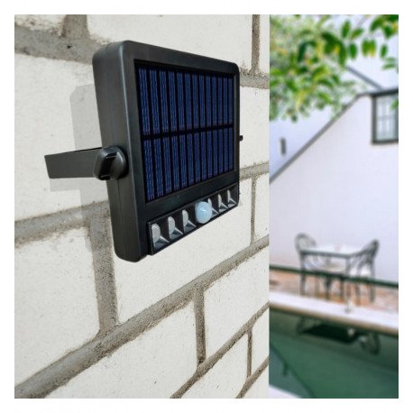 Aplique LED solar 5W orientable con sensor de movimiento 4000K