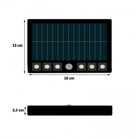 Wandlamp led solar 5W draaibaar met bewegingssensor 4000K