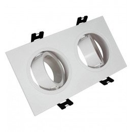 Dubbel draaibare inbouwspot wit voor 2x GU10 (interieur)
