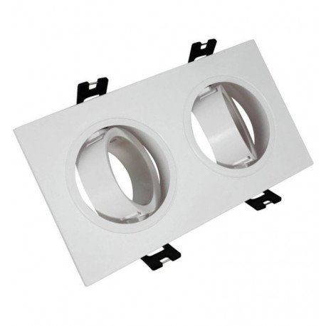 Dubbel draaibare inbouwspot wit voor 2x GU10 (interieur)
