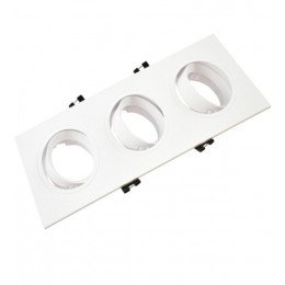 Downlight LED aro marco blanco triple orientable GU10