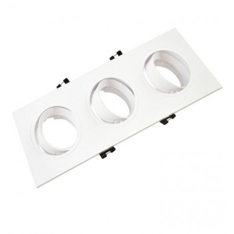 Downlight LED aro marco blanco triple orientable GU10