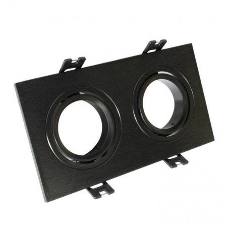 Downlight LED aro doble orientable negro GU10 para interior
