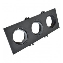 Downlight LED aro marco negro triple orientable GU10