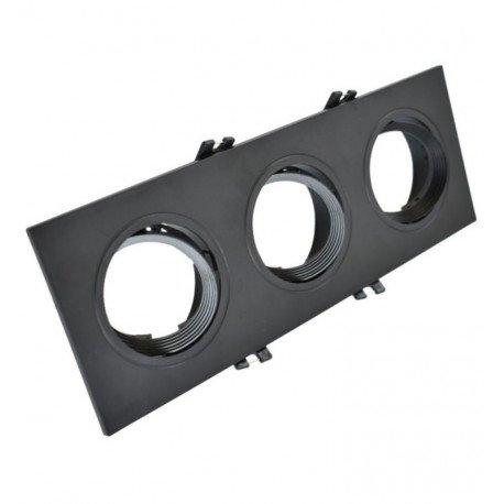 Downlight LED aro marco negro triple orientable GU10