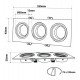 Downlight LED aro marco negro triple orientable GU10