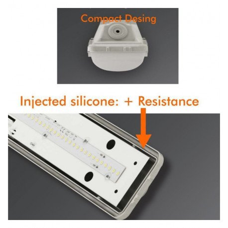 Tubo LED estanco con sensor PIR 25W-44W 150cm IP66