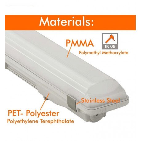 Tubo LED estanco con sensor PIR 25W-44W 150cm IP66