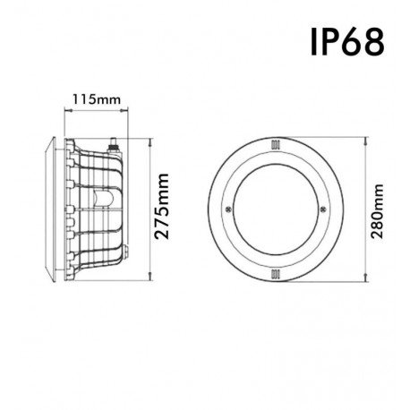 Housing PAR56 carcasa empotrable para foco LED piscina
