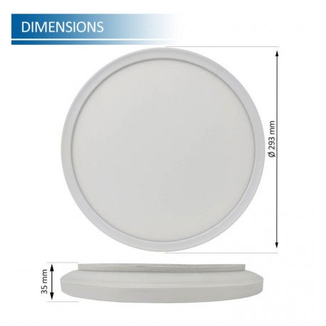 Plafondlamp LED opbouw 20W neutraal wit 4000K chip Lumileds