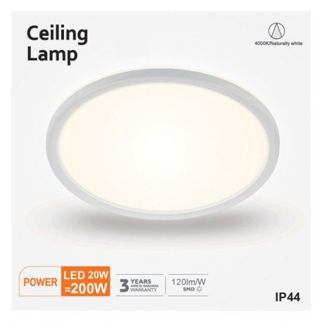 Plafondlamp LED opbouw 20W neutraal wit 4000K chip Lumileds