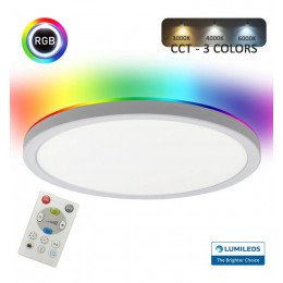 Plafón LED 18W RGB+CCT con control remoto y chip Lumileds