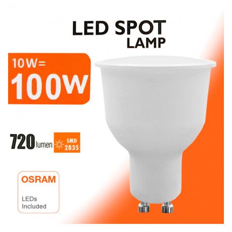 ledlamp GU10 10W 110° 1200lm OSRAM chip DURIS E 2835