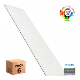 Led-paneel 120x30 40W pack 6 Philips-driver, uniforme lichtverdeling