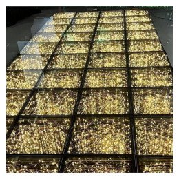 LED-vloer 3D Infinity STARS goud voor events 1 m²
