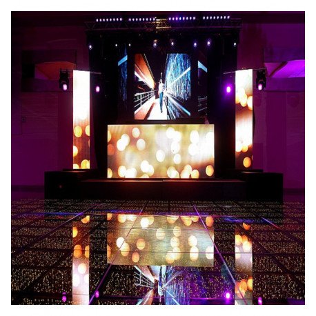 LED-vloer 3D Infinity STARS goud voor events 1 m²