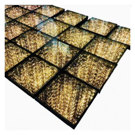 LED-vloer 3D Infinity STARS goud voor events 1 m²