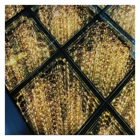 LED-vloer 3D Infinity STARS goud voor events 1 m²