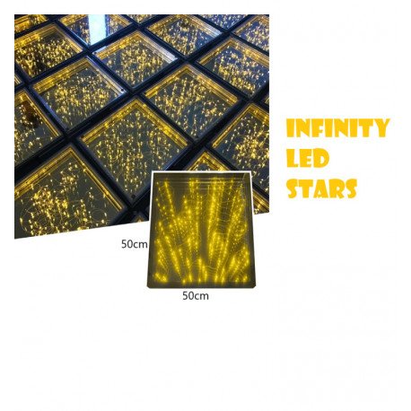 LED-vloer 3D Infinity STARS goud voor events 1 m²