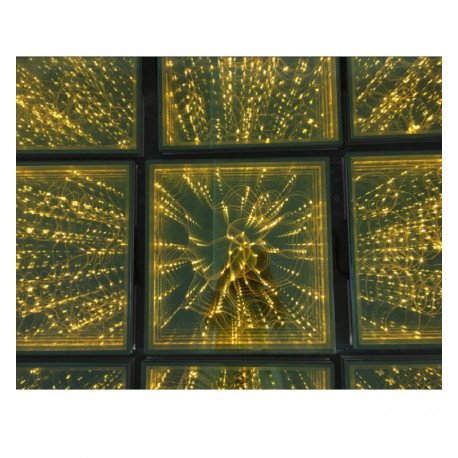 LED-vloer 3D Infinity STARS goud voor events 1 m²