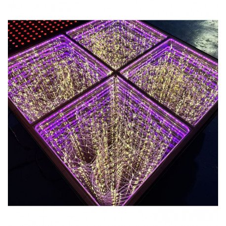 LED-vloer 3D Infinity STARS goud voor events 1 m²