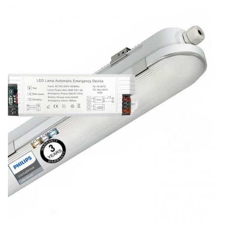 LED noodverlichtingsbalk waterdicht 40W CCT 120cm Philips Driver