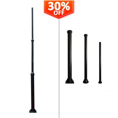 LED-kolom voor led-straatverlichting telescopische aluminium buis 4 m (gemakkelijk transport)