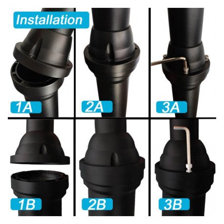 LED-kolom voor led-straatverlichting telescopische aluminium buis 4 m (gemakkelijk transport)