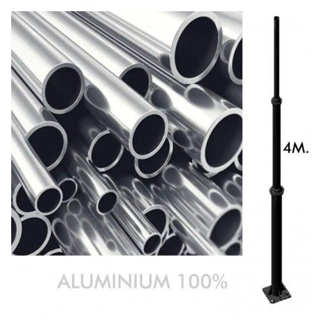 Farola LED Columna tubular aluminio telescópica 4 m fácil transporte