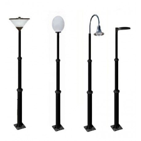 Farola LED Columna tubular aluminio telescópica 4 m fácil transporte