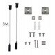 Universele led-hangkit zwart met kabel 3 m (set 2)