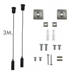 Universele led-hangkit zwart met kabel 3 m (set 2)