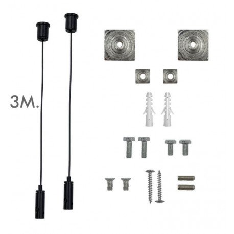 Universele led-hangkit zwart met kabel 3 m (set 2)