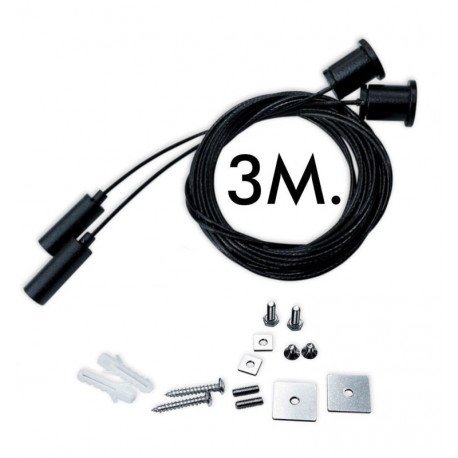 Kit colgante universal LED negro con cable 3m (pack 2)