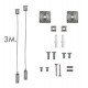 Universele LED-hangset zilver met kabel 3 m (set 2)