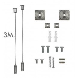 Universele LED-hangset zilver met kabel 3 m (set 2)