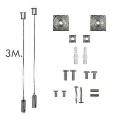 Universele LED-hangset zilver met kabel 3 m (set 2)