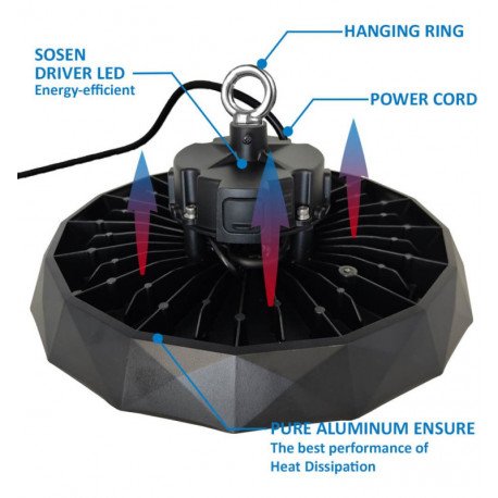 Campana LED UFO 200W-150W-100W IP65 dimable 1-10V