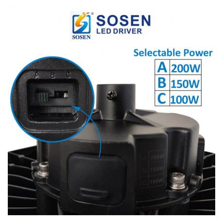 led high-bay UFO 200W/150W/100W IP65 dimbaar 1-10V