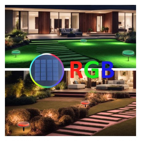 Piek solar led voor tuin RGB+CCT IP65 met 10 kleuren