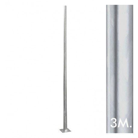 Columna troncocónica galvanizada 3 m para farola exterior