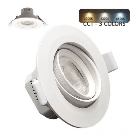 Inbouw downlight LED 7W rond kantelbaar CCT-selecteerbaar wit