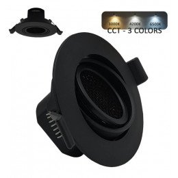LED Downlight 7W Black Circular UGR19 CCT Selectable