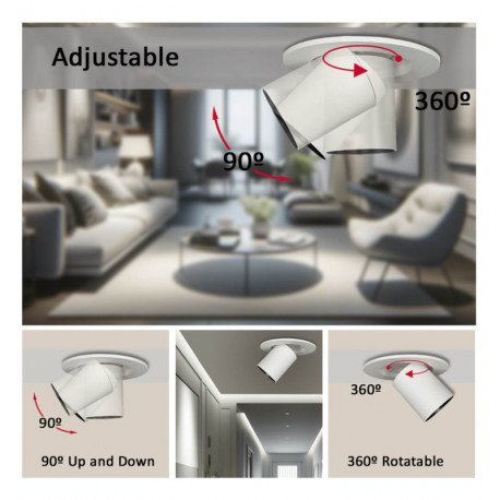 Inbouw downlight LED 6W periscoop-dubbelrichtbaar CCT